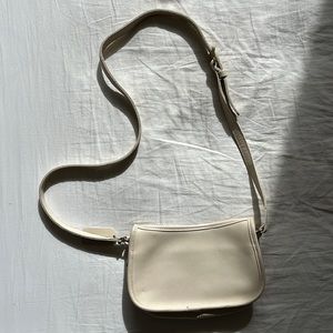 Cream Leather Vintage Coach Crossbody Purse